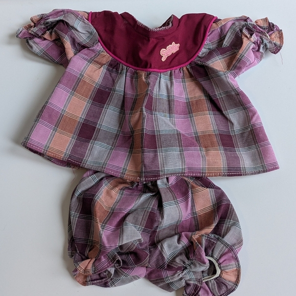 Original 1985 Cabbage Patch Kids Doll Outfit, Plaid "Sunshine" Dress & Bloomers - Picture 3 of 9
